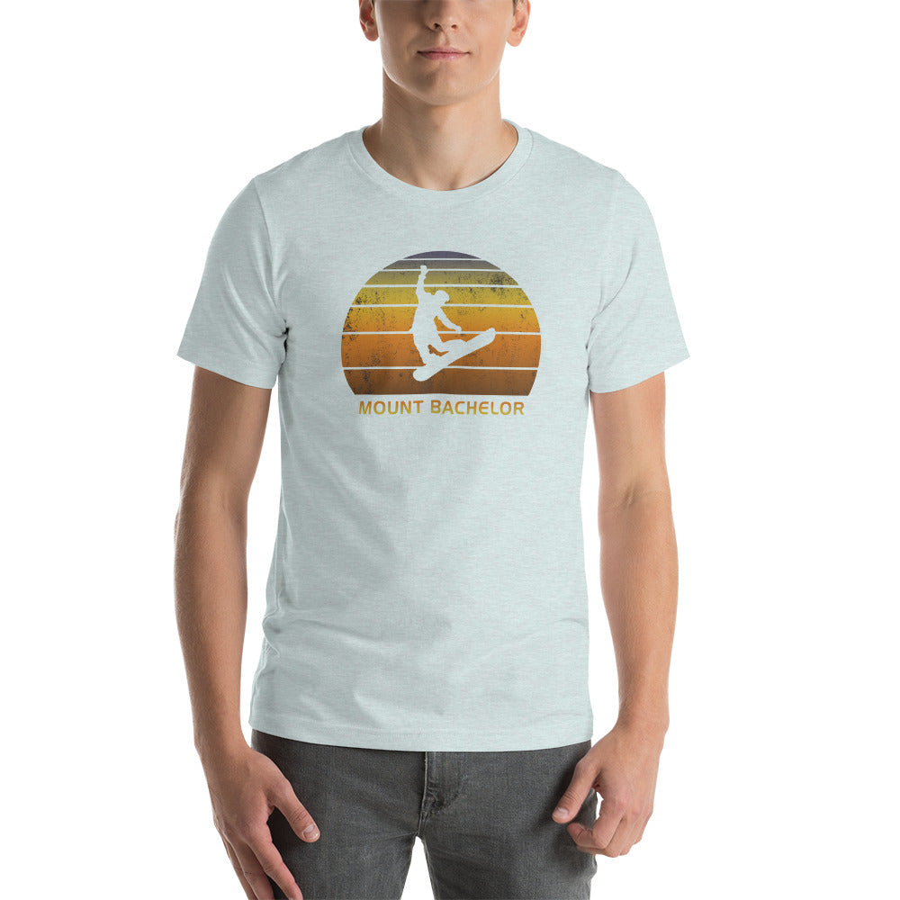 Retro Mount Bachelor Snowboarding Fan Unisex T-Shirt