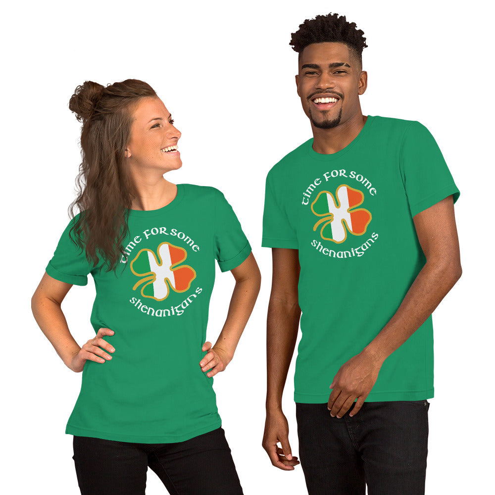 Funny Time For Some Shenanigans Irish Flag St. Patrick's Day Unisex T-Shirt