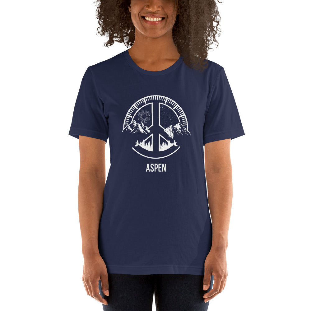 Aspen Colorado Skiing Snowboarding Camping Fan Unisex T-Shirt