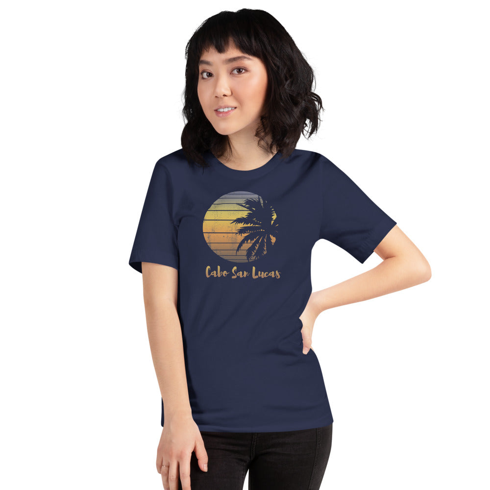Retro Cabo San Lucas Mexico Beach Family Vacation Souvenir Palm Tree Unisex T-Shirt