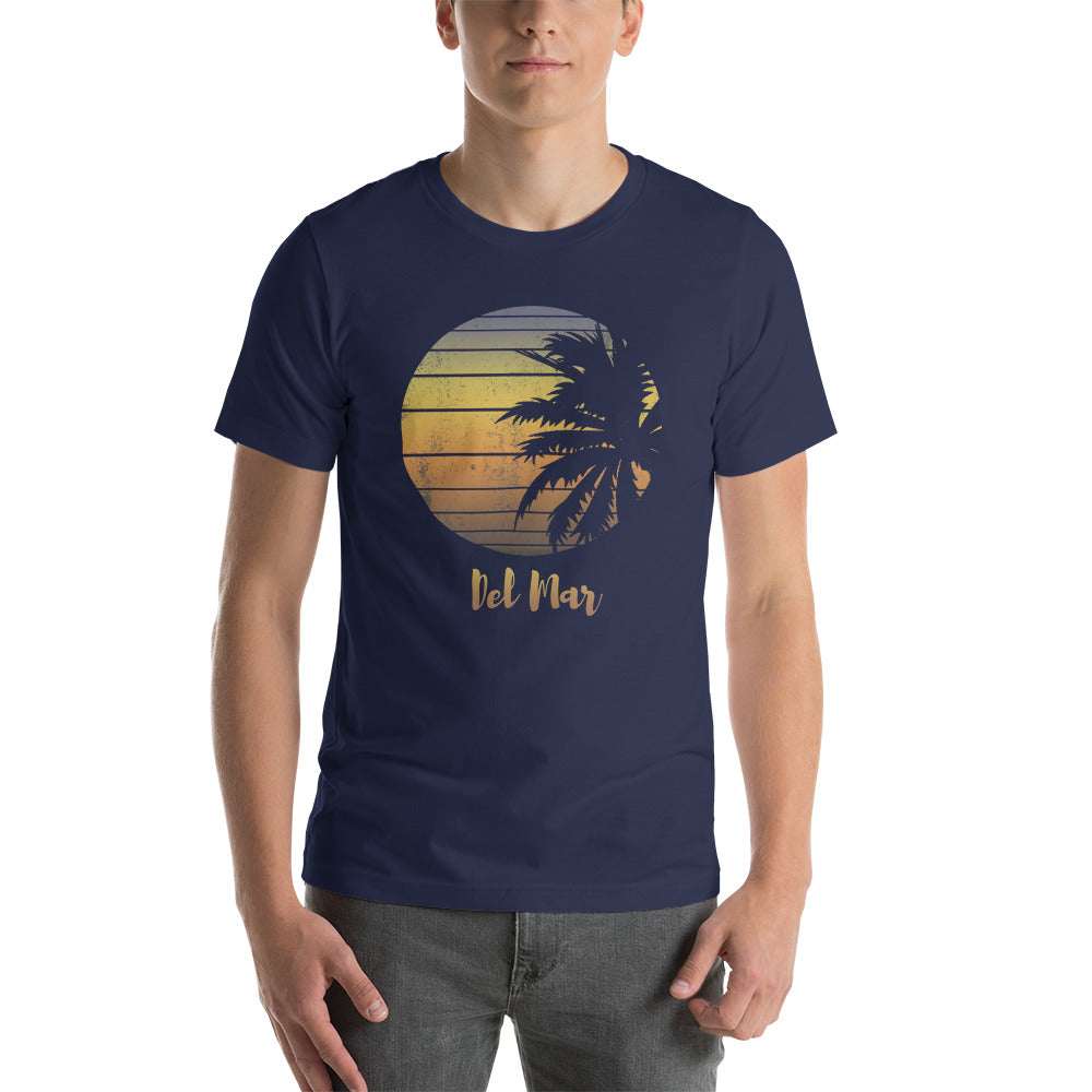 Retro Del Mar California Beach Vacation Souvenir Palm Tree Unisex T-Shirt