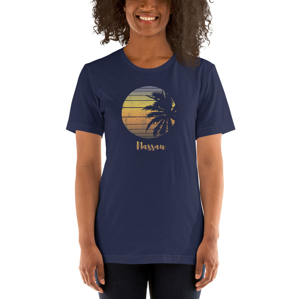 Retro Nassau Bahamas Beach Palm Tree Vacation Souvenir Unisex T-Shirt