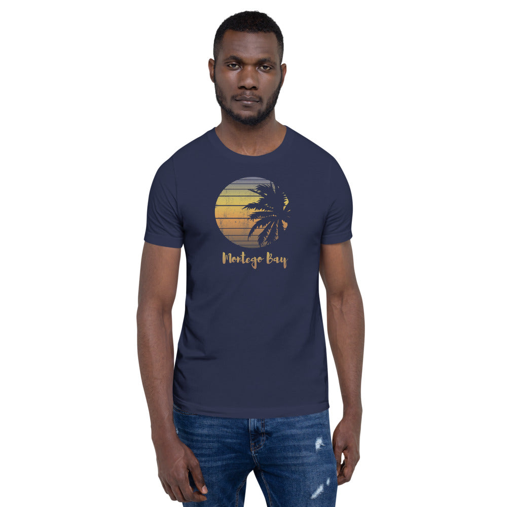 Retro Montego Bay Jamaica Beach Palm Tree Vacation Souvenir Unisex T-Shirt