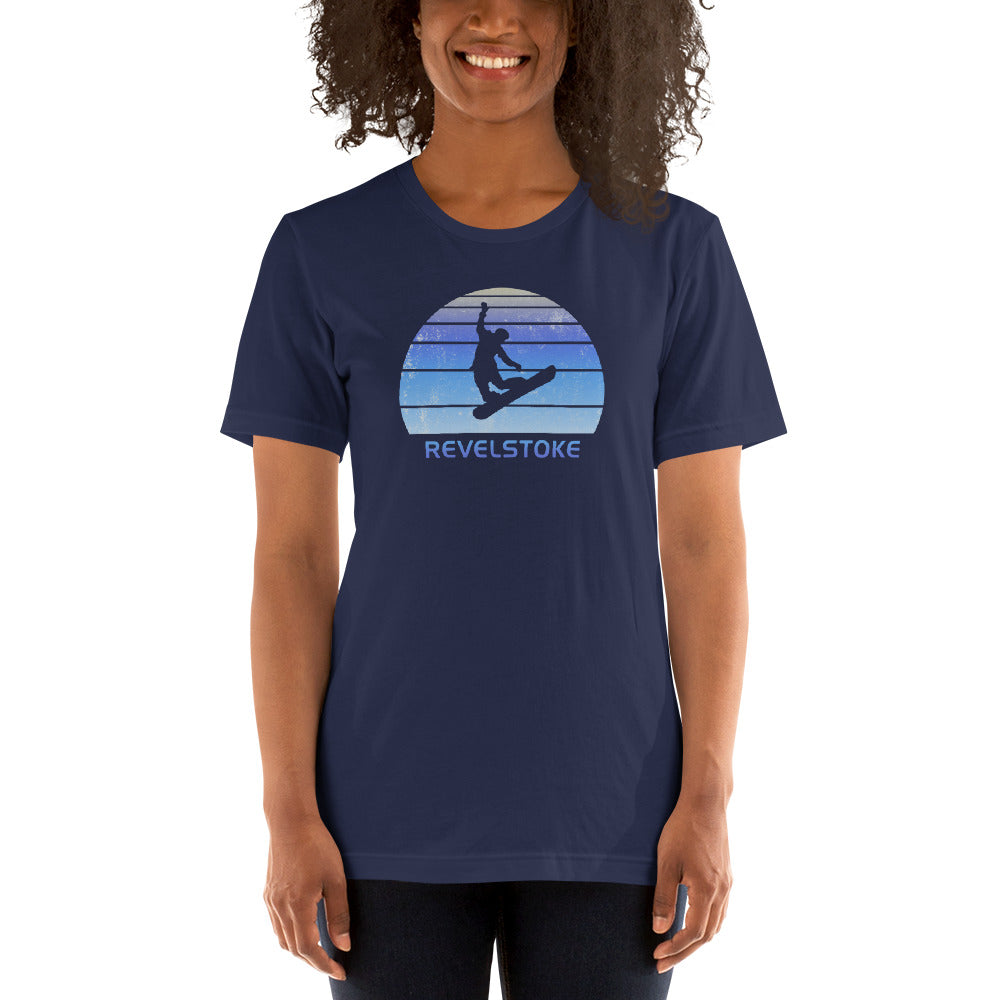 Retro Revelstoke Canada Snowboarding Fan Unisex T-Shirt