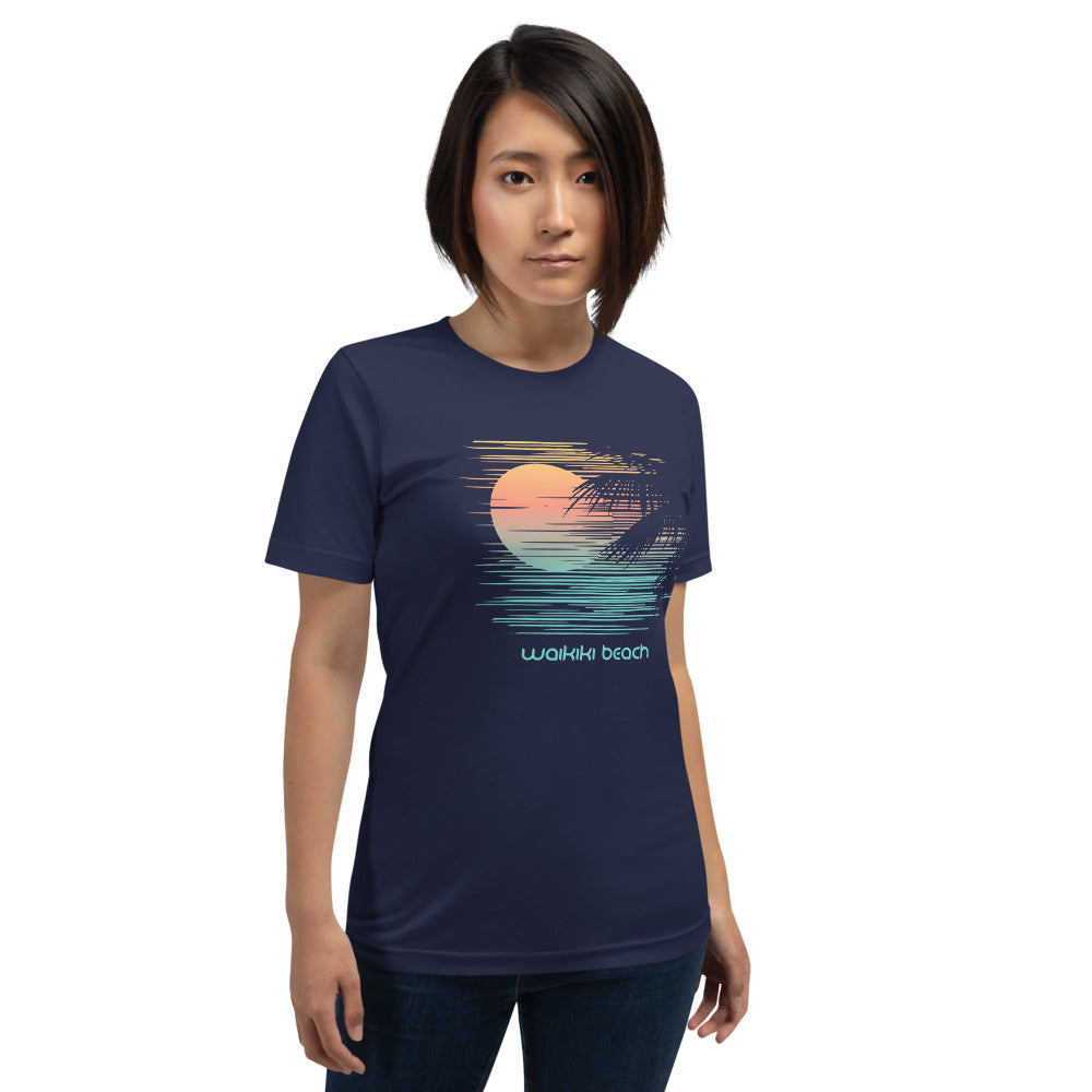 Waikiki Beach Oahu Hawaii Vacation Souvenir Artistic Unisex T-Shirt