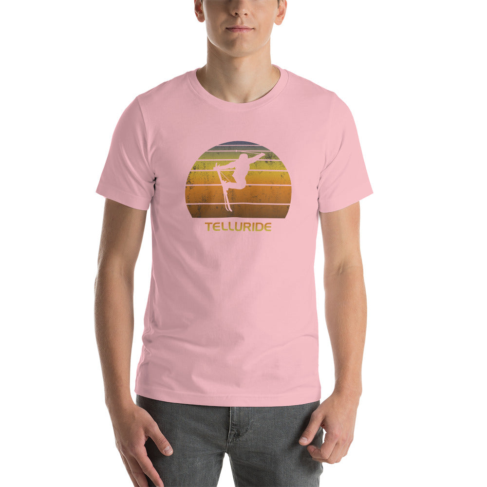 Cool Retro Telluride Colorado Skiing Ski Fan Unisex T-Shirt