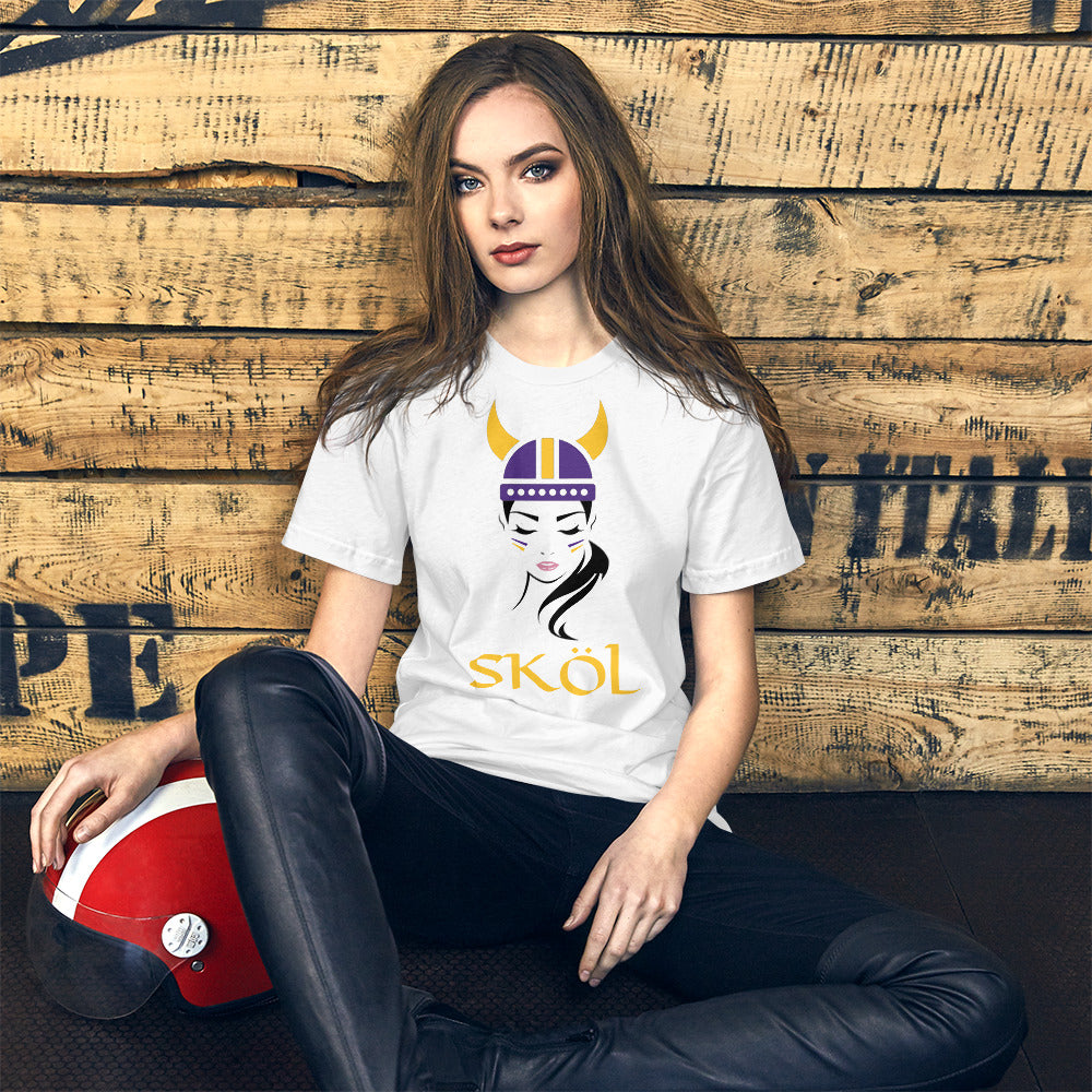 Skol Viking Chant Slogan Female Minnesota Fan Football Unisex T-Shirt
