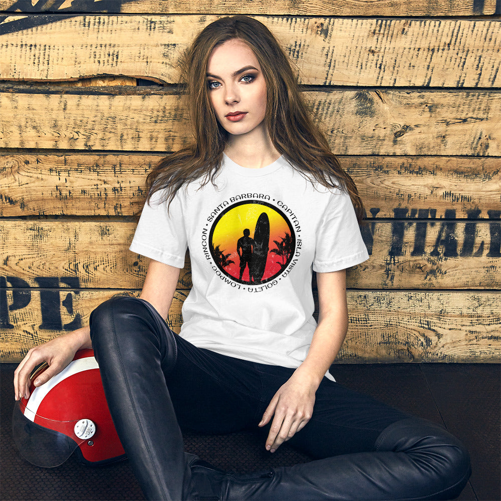 Cool Santa Barbara California Surf Fan Surfing Lover Beach Unisex T-Shirt