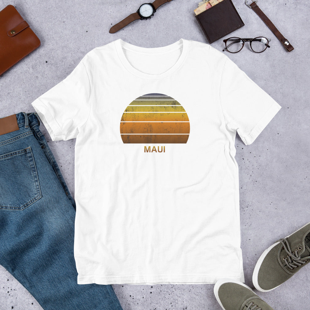 Retro Maui Hawaii Sunset Beach Vacation Souvenir Unisex T-Shirt