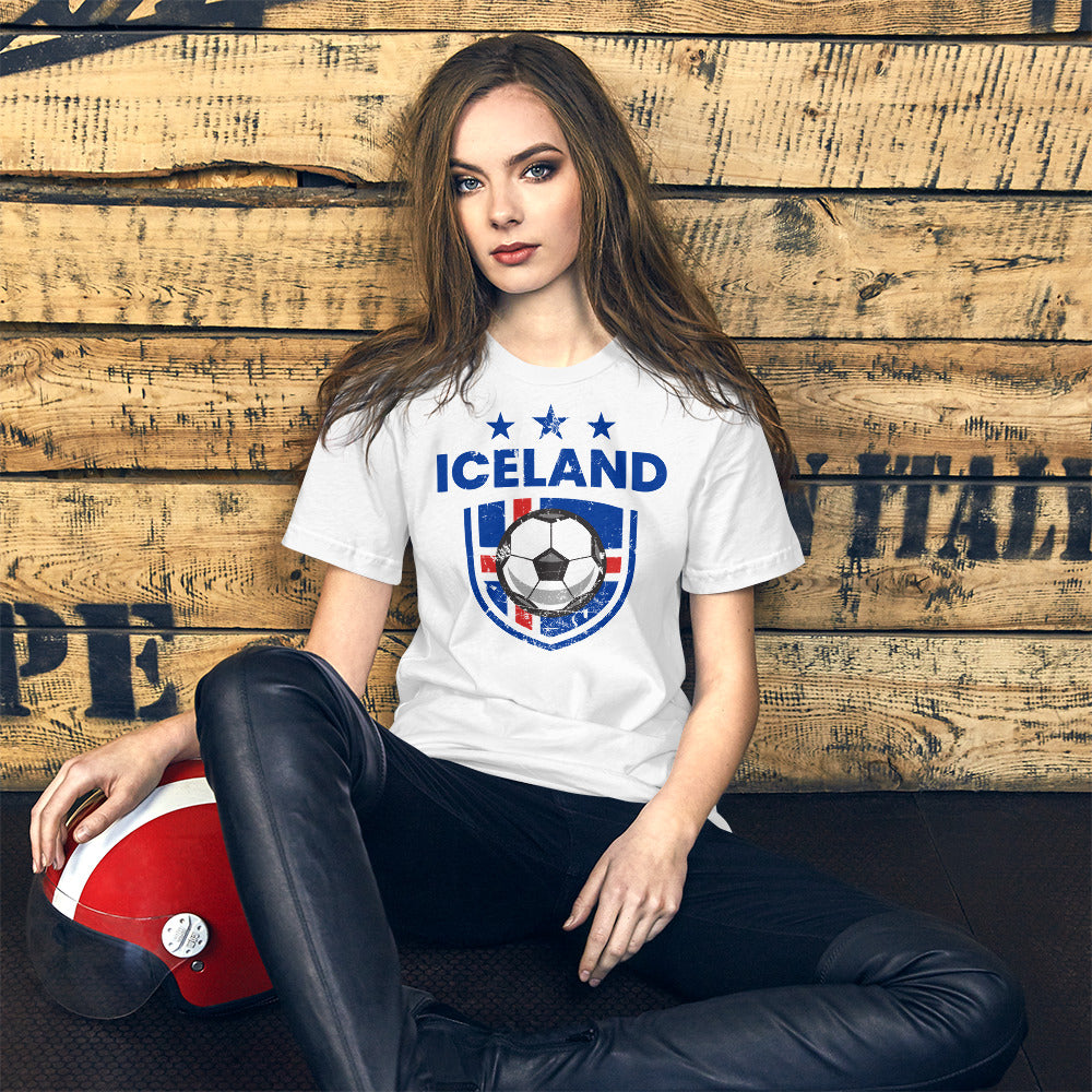 Retro Iceland Soccer Team Football Fan Country Icelandic Flag Unisex T-Shirt
