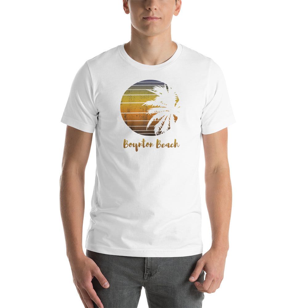 Retro Boynton Beach Florida Palm Tree Vacation Souvenir Unisex T-Shirt