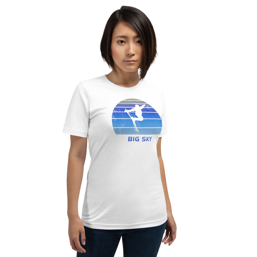 Retro Big Sky Montana Skiing Fan Unisex T-Shirt