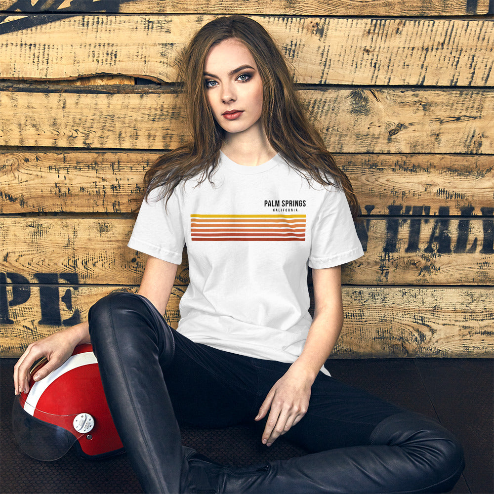 Retro Palm Springs California Vacation Stripes Unisex T-Shirt