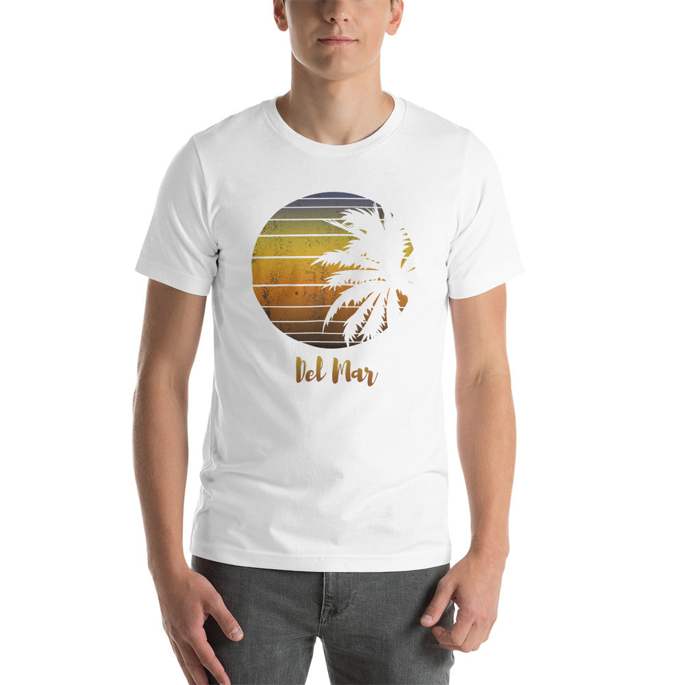 Retro Del Mar California Beach Vacation Souvenir Palm Tree Unisex T-Shirt