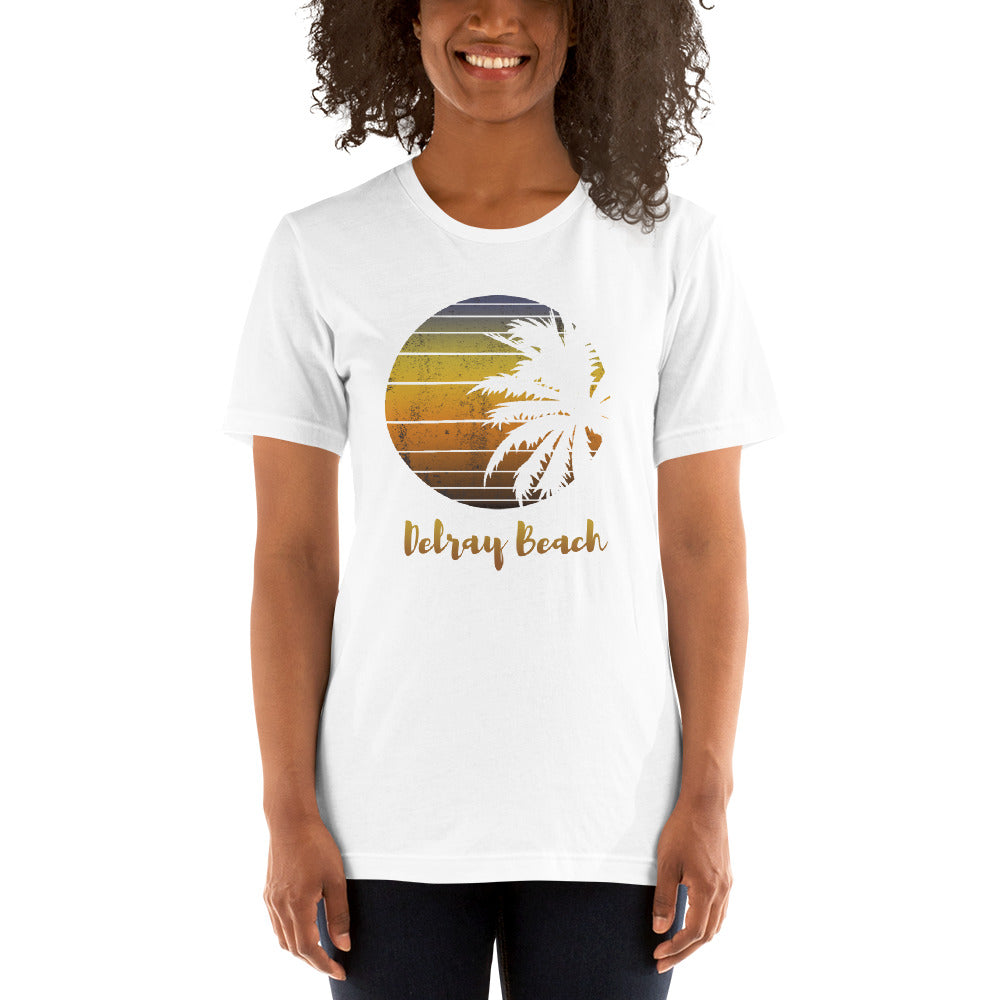Retro Delray Beach Florida Palm Tree Vacation Souvenir Unisex T-Shirt