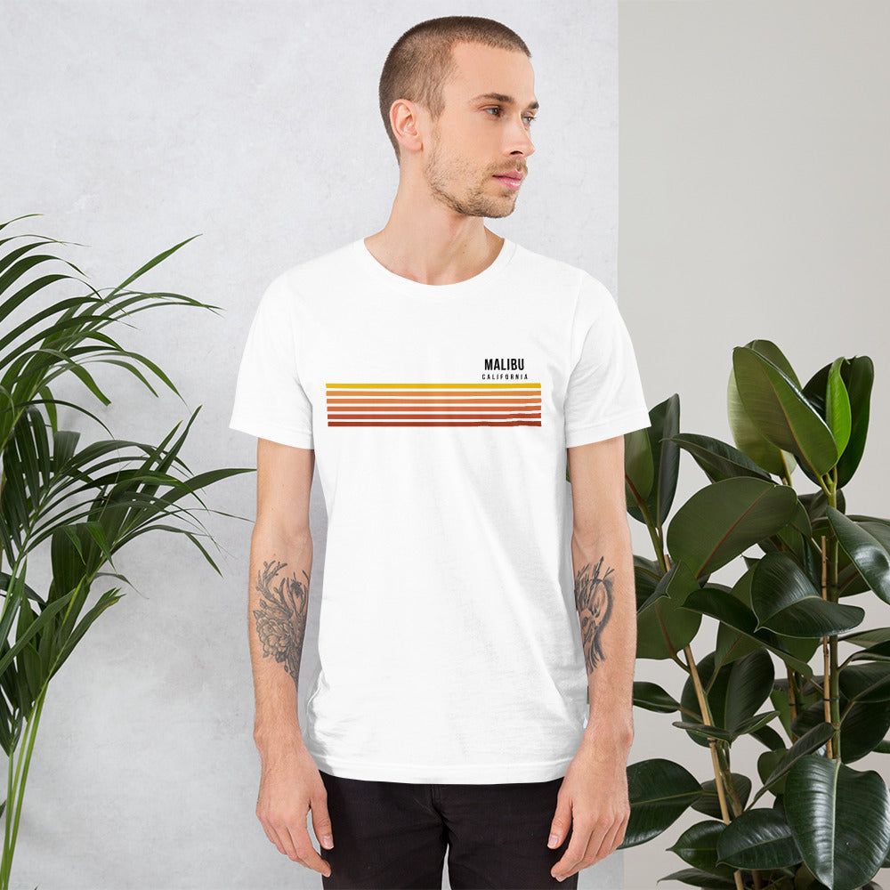 Retro Malibu California Vacation Stripes Unisex T-Shirt
