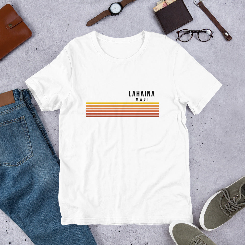 Retro Lahaina Maui Hawaii Vacation Stripes Unisex T-Shirt