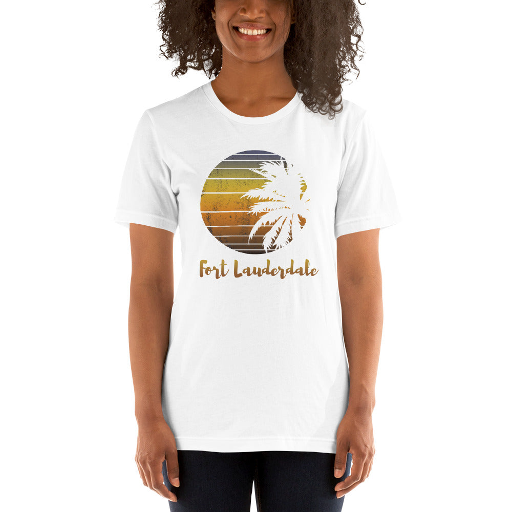 Retro Fort Lauderdale Florida Beach Palm Tree Vacation Souvenir Unisex T-Shirt