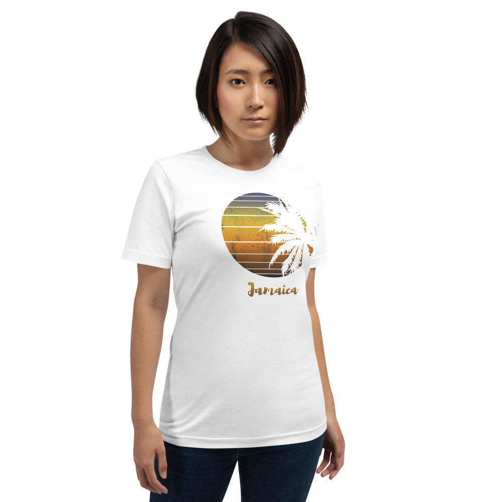 Retro Jamaica Beach Palm Tree Vacation Souvenir Unisex T-Shirt