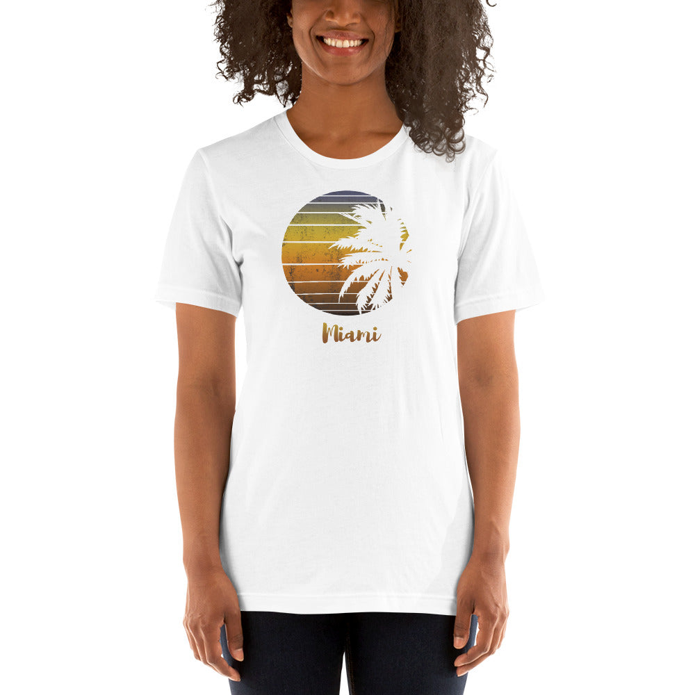 Retro Miami Florida Beach Palm Tree Vacation Souvenir Unisex T-Shirt
