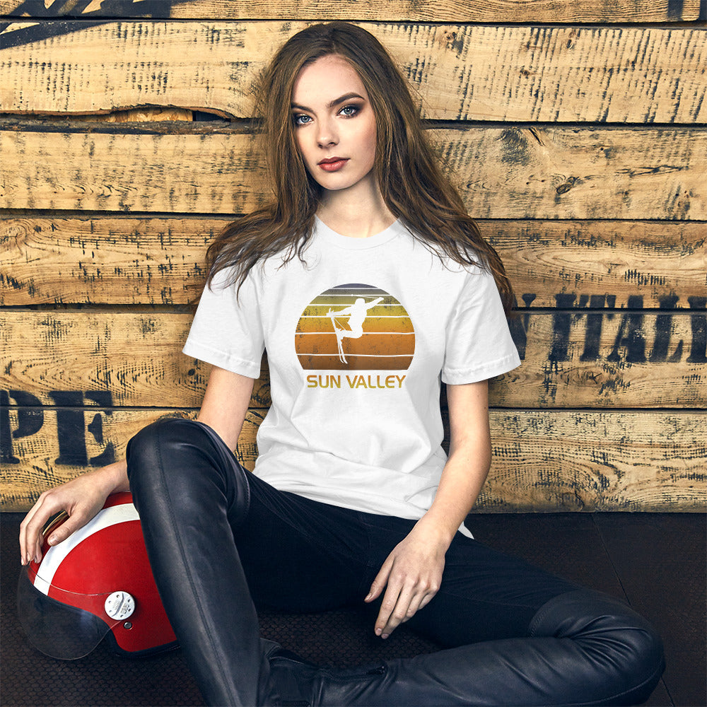 Cool Retro Sun Valley Idaho Skiing Ski Fan Unisex T-Shirt