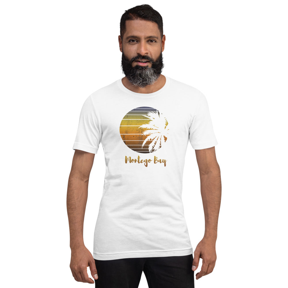 Retro Montego Bay Jamaica Beach Palm Tree Vacation Souvenir Unisex T-Shirt