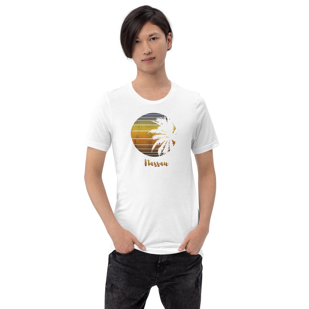 Retro Nassau Bahamas Beach Palm Tree Vacation Souvenir Unisex T-Shirt