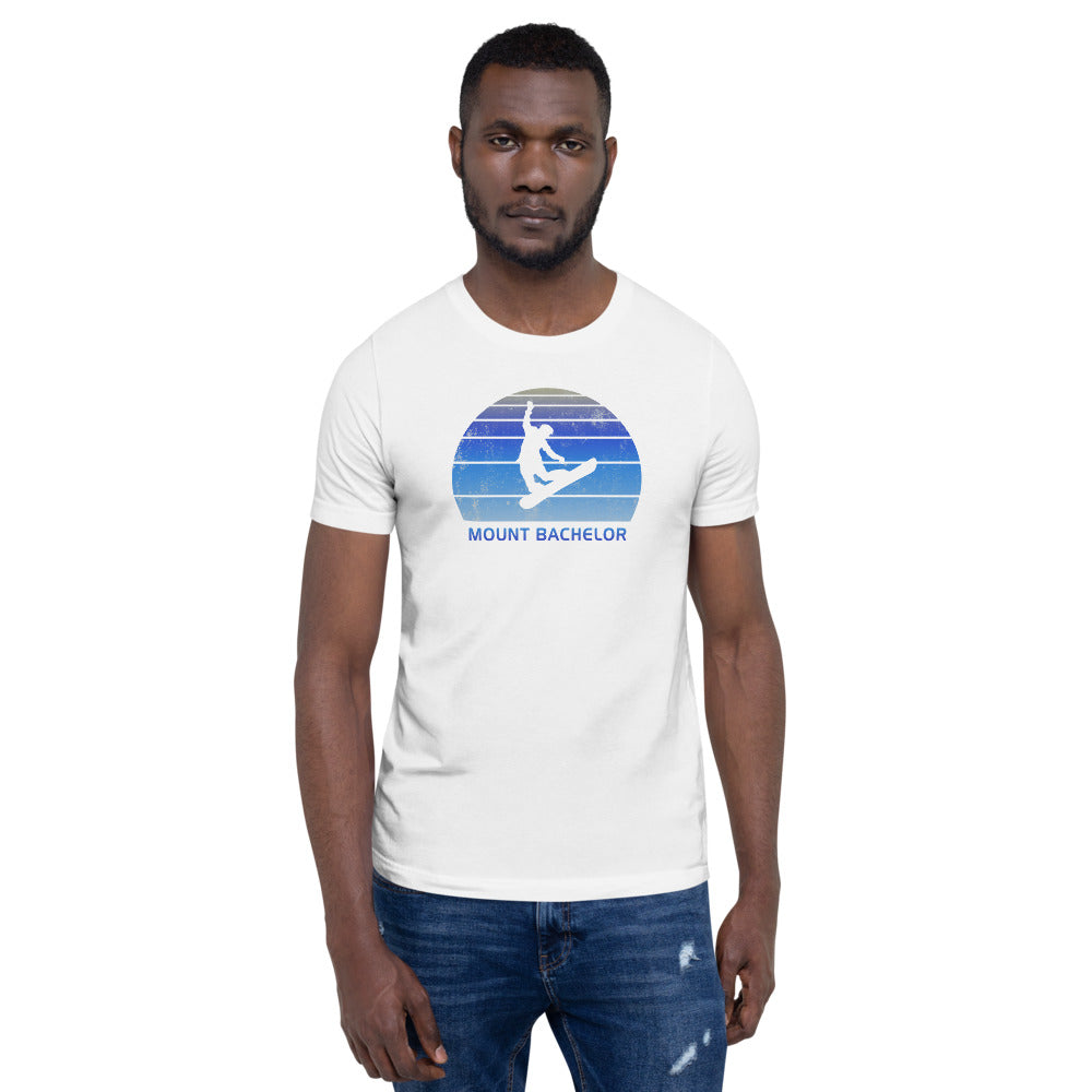 Retro Mount Bachelor Snowboarding Fan Unisex T-Shirt