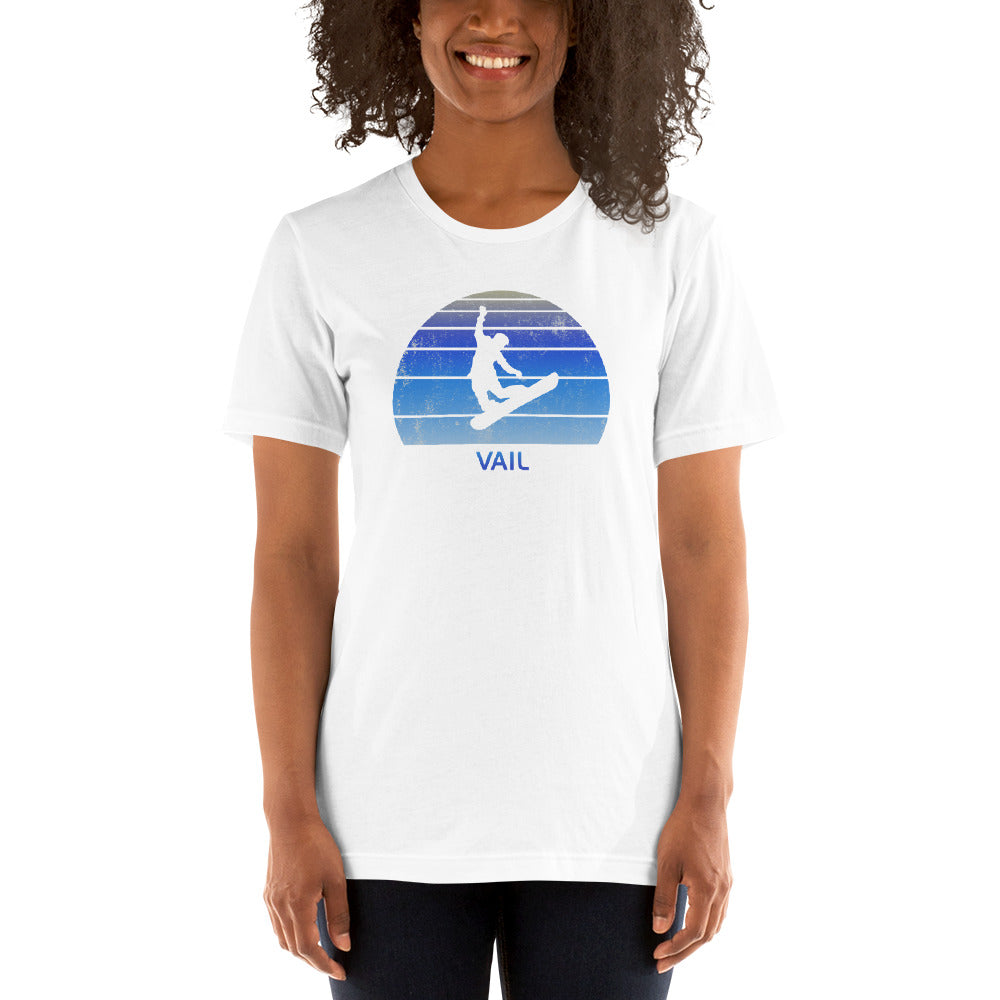 Retro Vail Colorado Snowboarding Fan Unisex T-Shirt