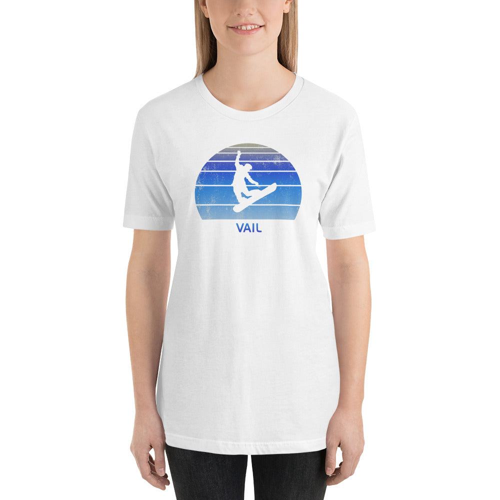 Retro Vail Colorado Snowboarding Fan Unisex T-Shirt