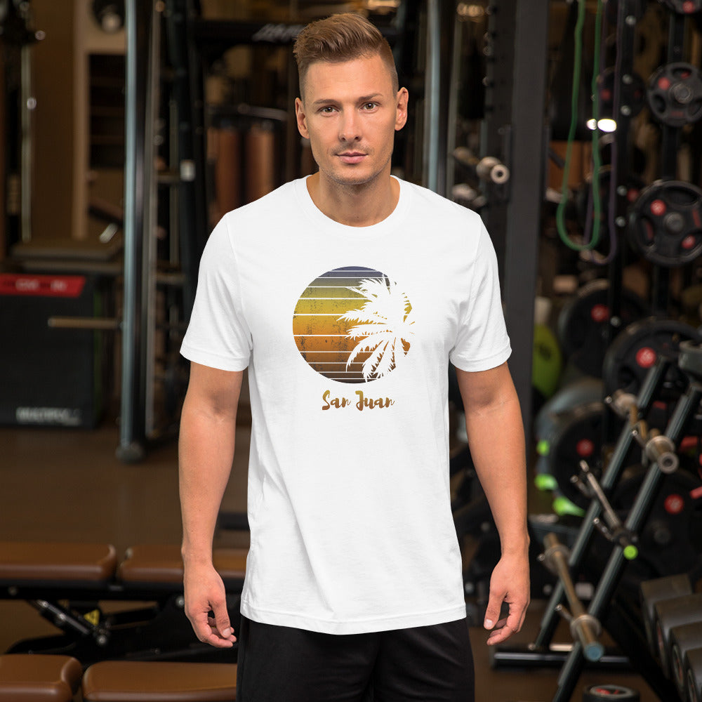 Retro San Juan Puerto Rico Beach Palm Tree Vacation Souvenir Unisex T-Shirt