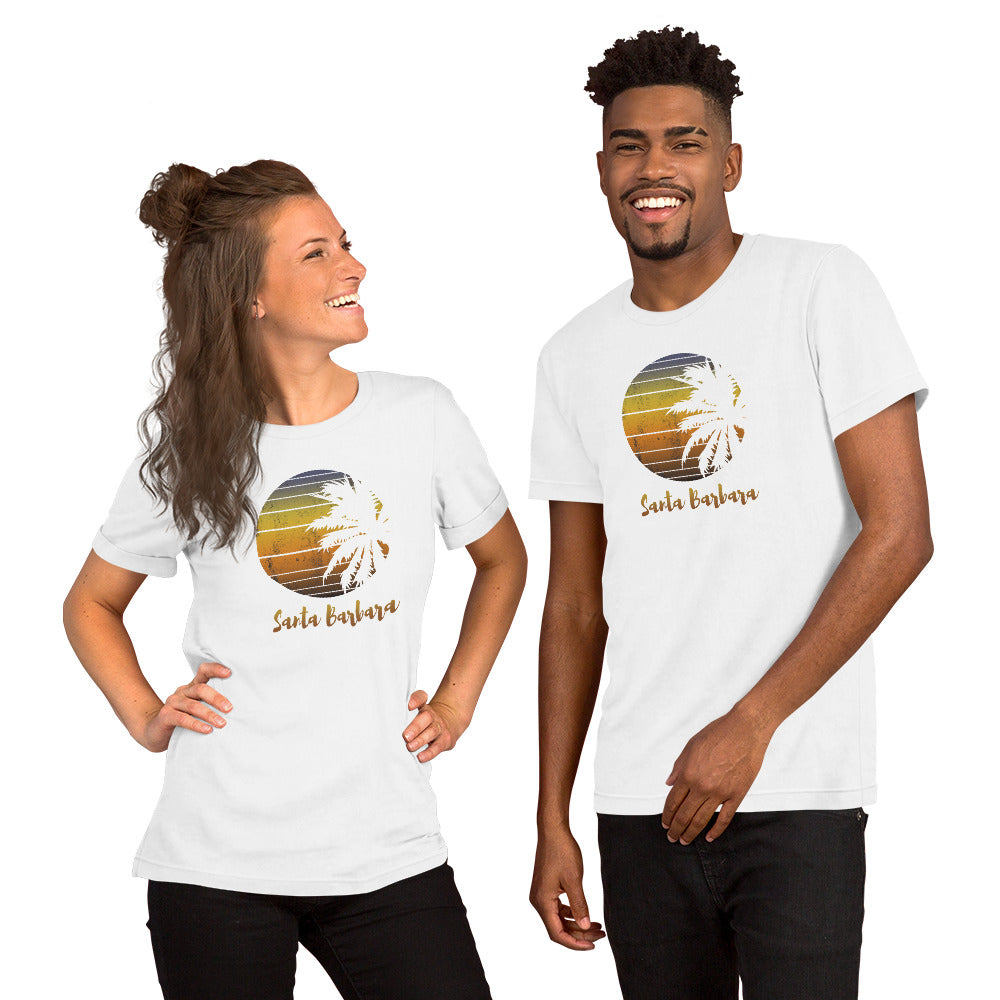 Retro Santa Barbara California Beach Vacation Souvenir Palm Tree Unisex T-Shirt