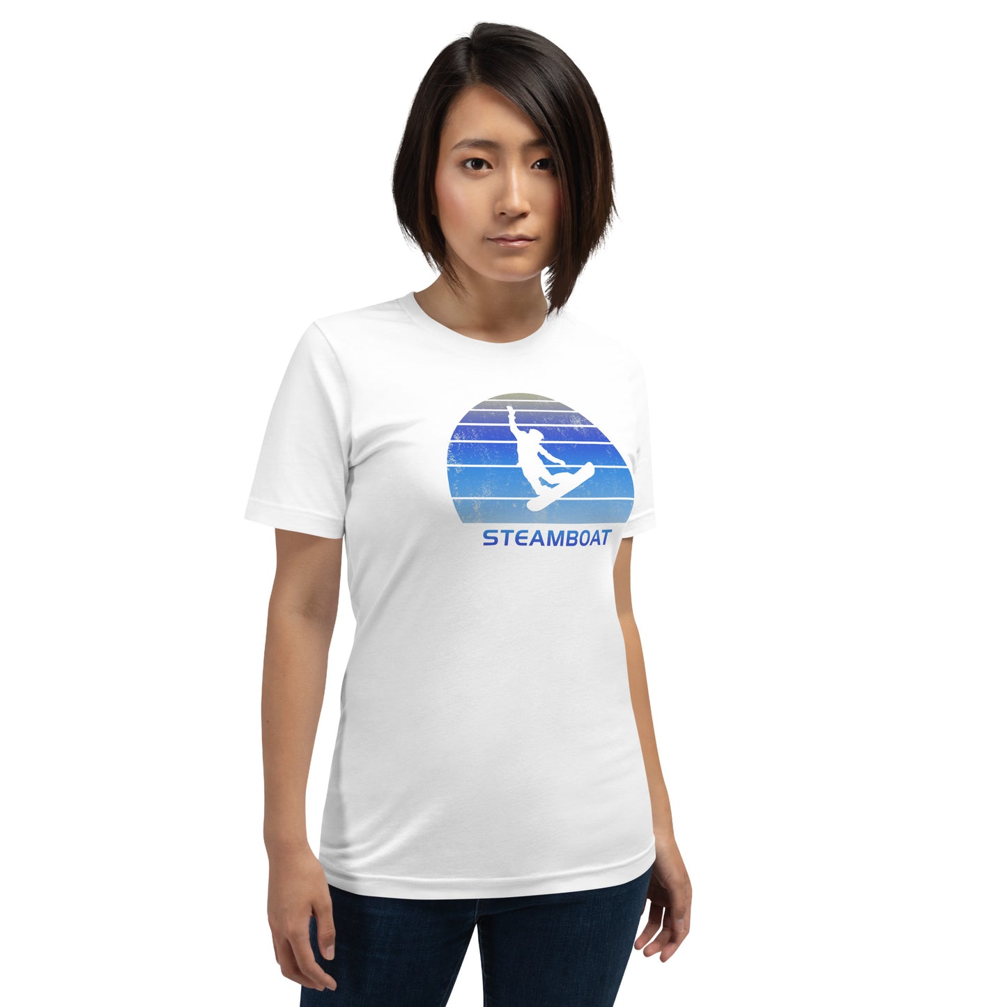 Retro Steamboat Colorado Snowboarding Fan Unisex T-Shirt