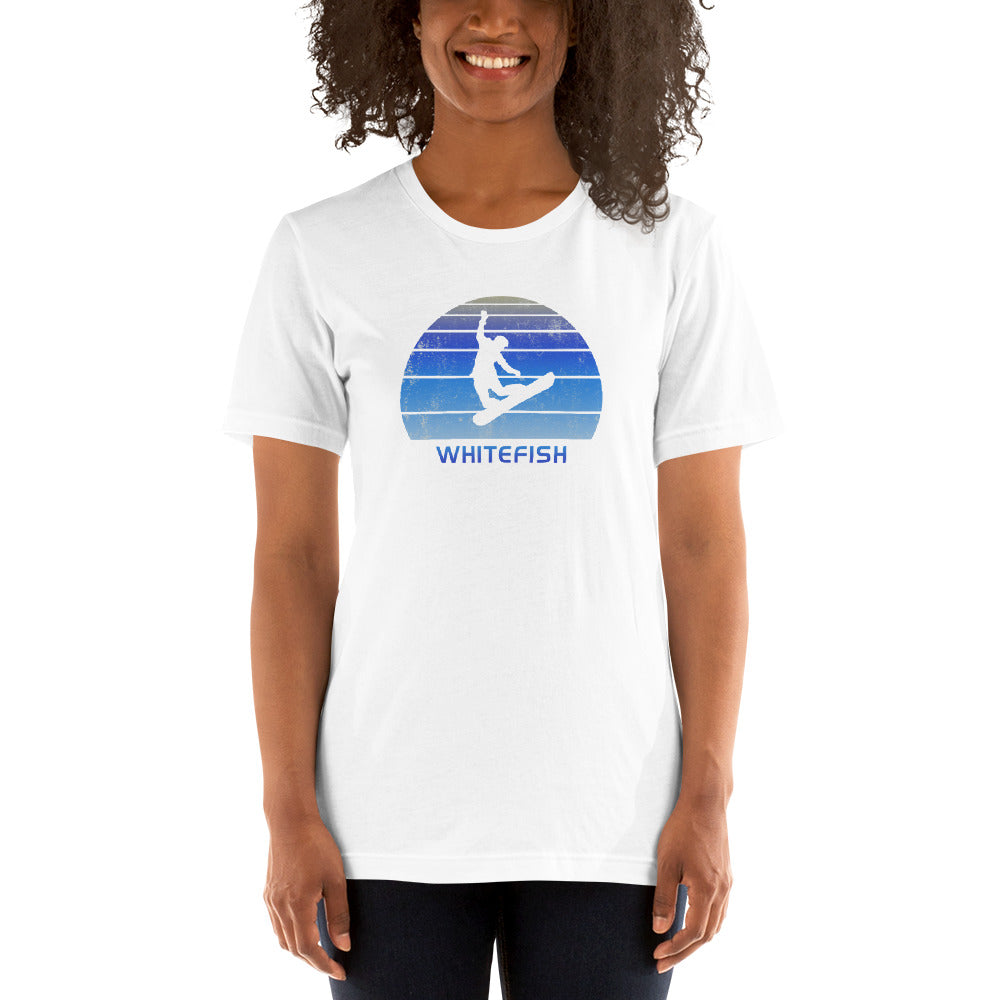 Retro Whitefish Montana Snowboarding Fan Unisex T-Shirt
