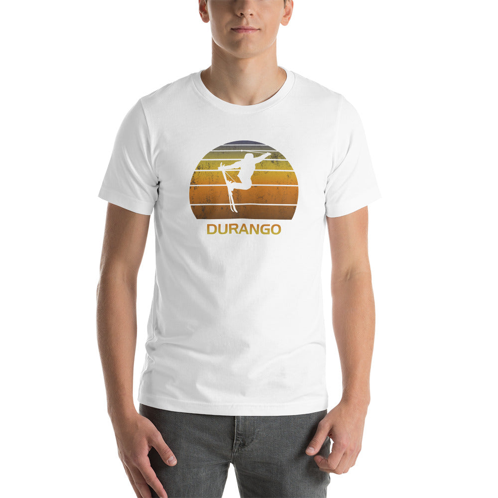 Cool Retro Durango Colorado Skiing Ski Fan Unisex T-Shirt