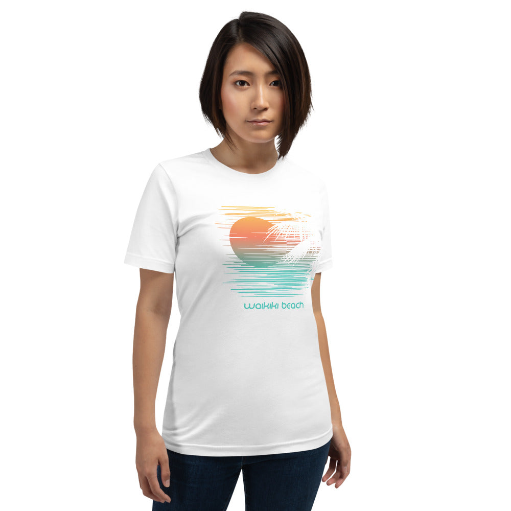 Waikiki Beach Oahu Hawaii Vacation Souvenir Artistic Unisex T-Shirt