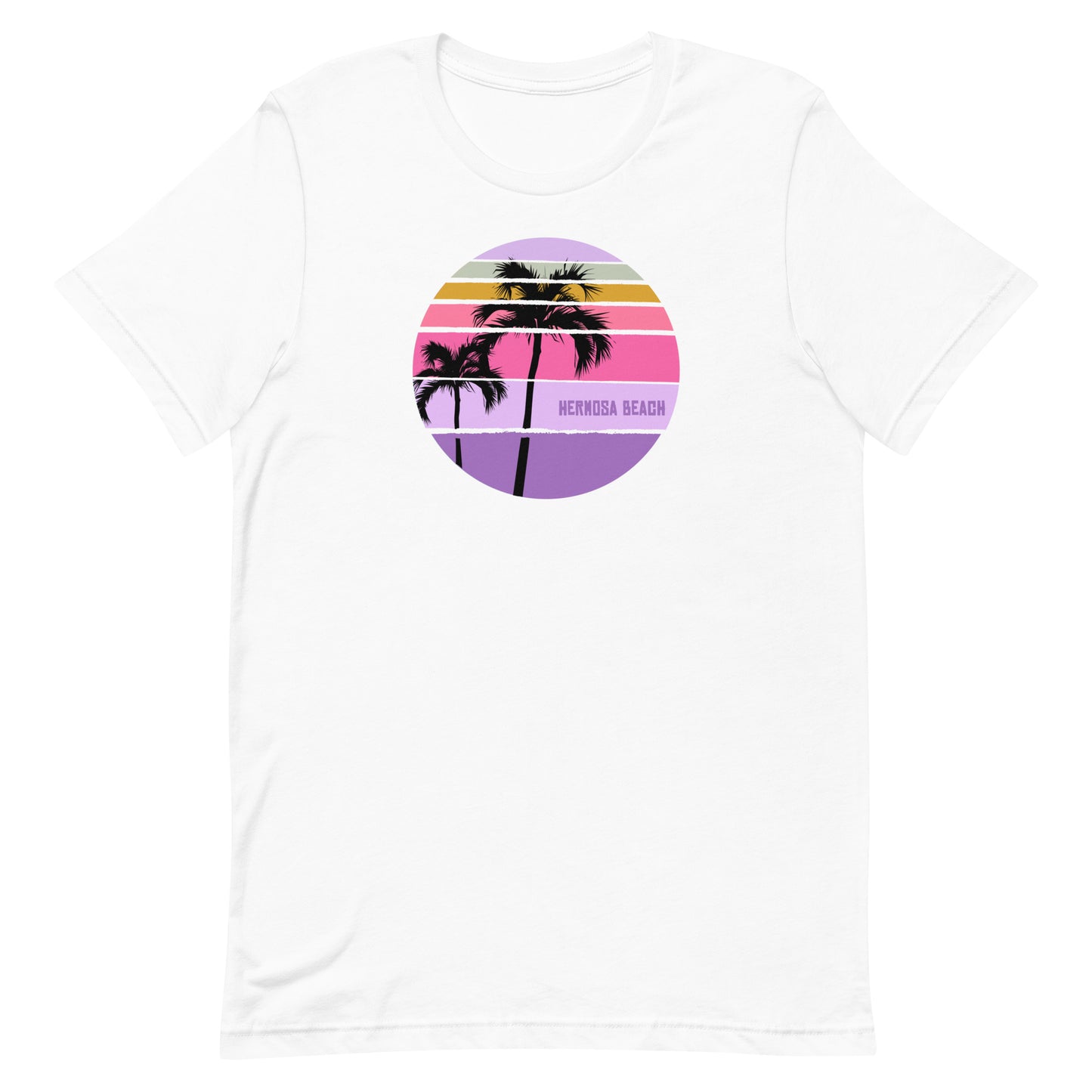 Cool Hermosa Beach California Palm Tree Artistic Vacation Souvenir Unisex T-Shirt