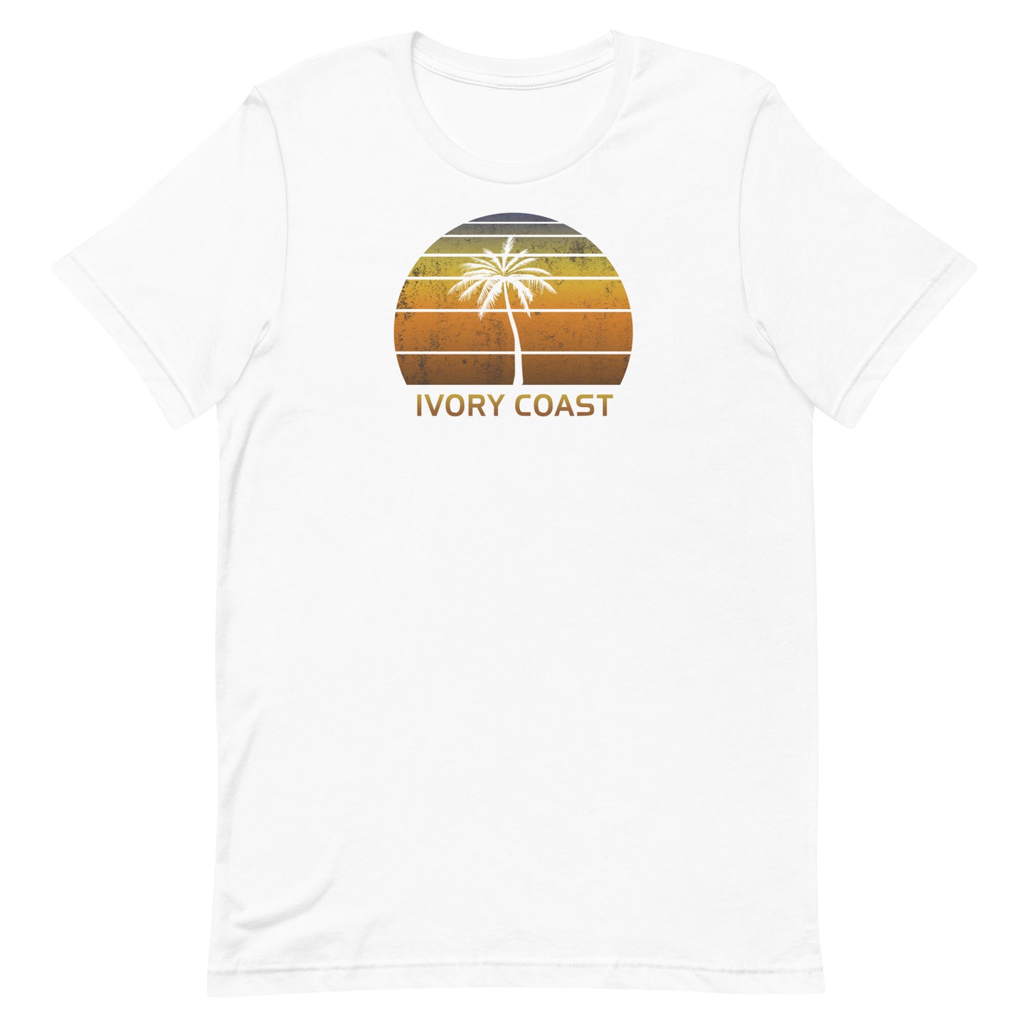 Retro Ivory Coast Africa Vintage Sunset Beach Vacation Souvenir Unisex T-Shirt