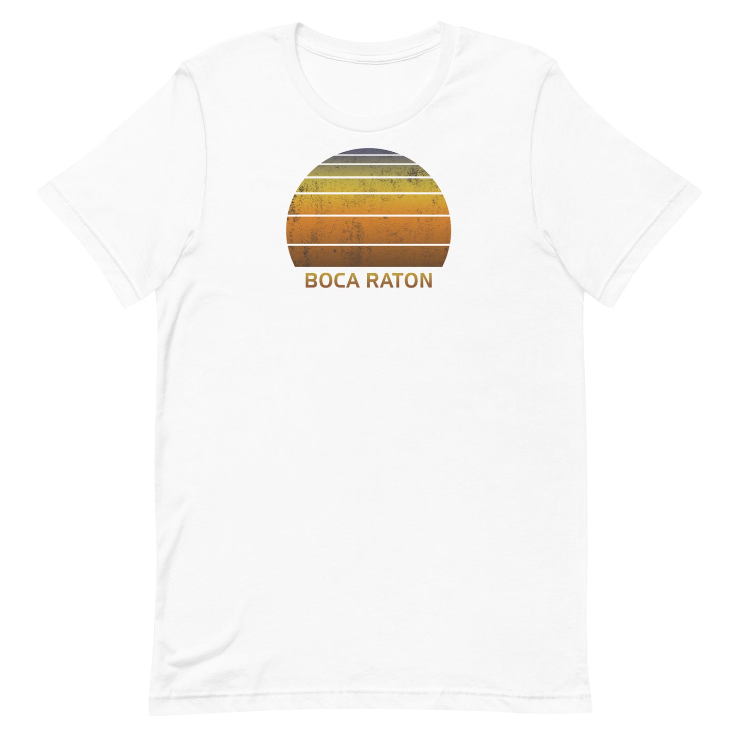 Retro Boca Raton Florida Vacation Souvenir Sunset Unisex T-Shirt