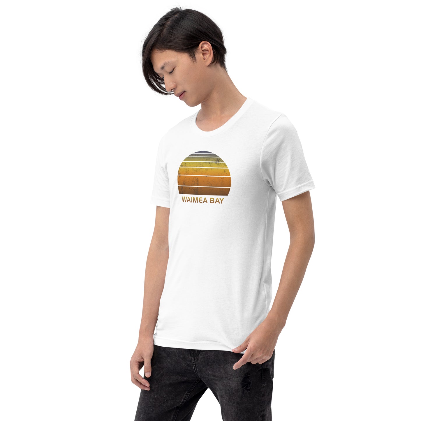 Retro Waimea Bay Oahu Hawaii Beach Sunset Unisex T-Shirt