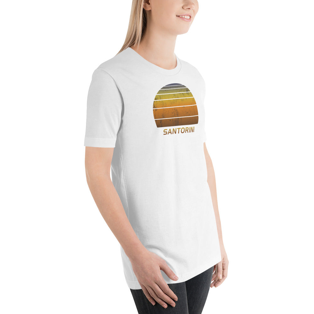 Retro Santorini Greece Vacation Souvenir Sunset Vintage Unisex T-Shirt