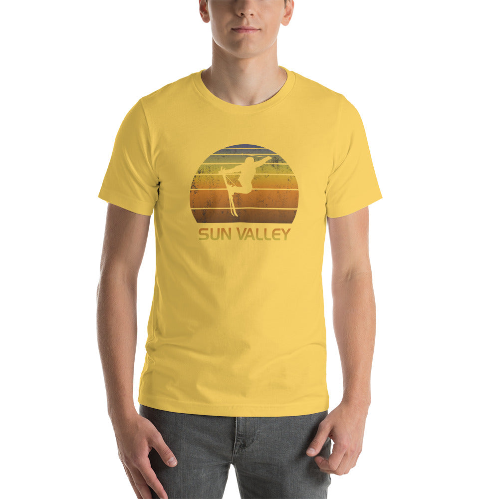Cool Retro Sun Valley Idaho Skiing Ski Fan Unisex T-Shirt