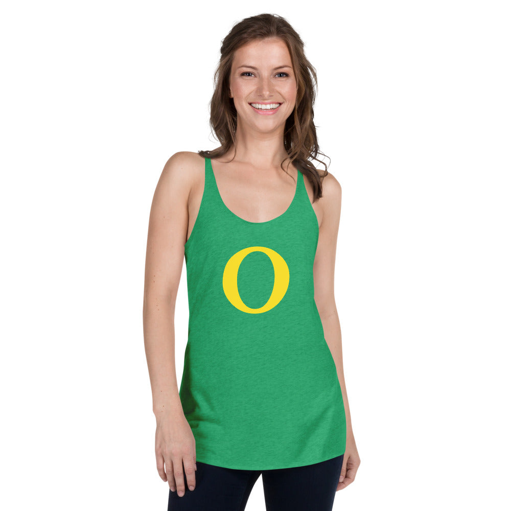 Oregon Letter O College Football Fan Women's Racerback Tank Top