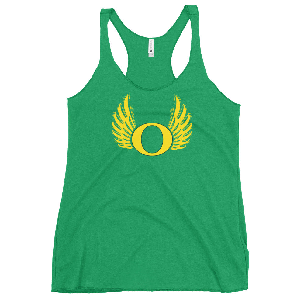 Oregon Letter O College Football Fan Women's Racerback Tank Top