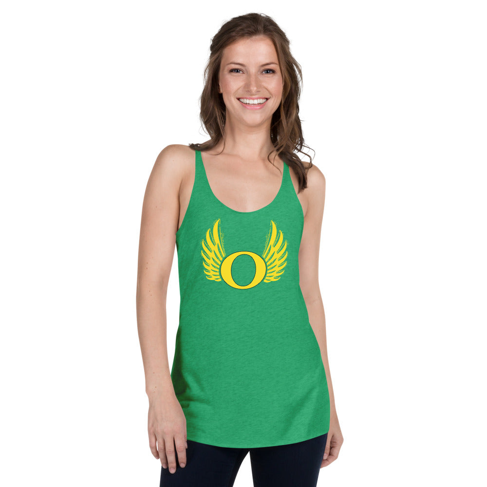 Oregon Letter O College Football Fan Women's Racerback Tank Top