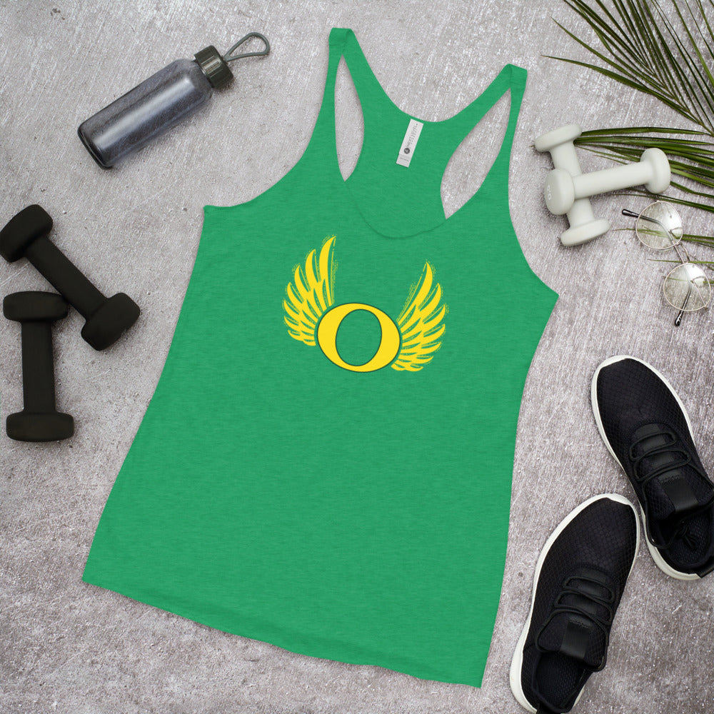 Oregon Letter O College Football Fan Women's Racerback Tank Top
