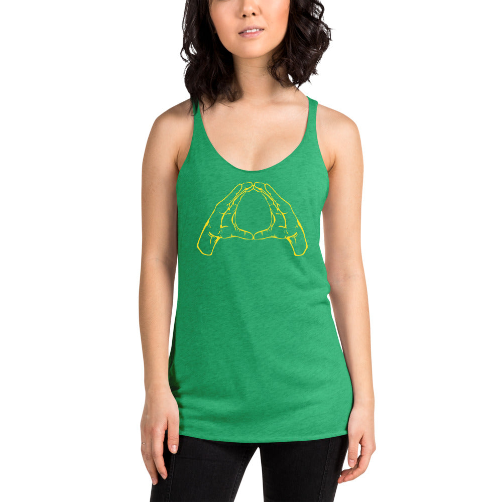 Oregon O Hand Sign Football Gesture Fan Women's Racerback Tank Top