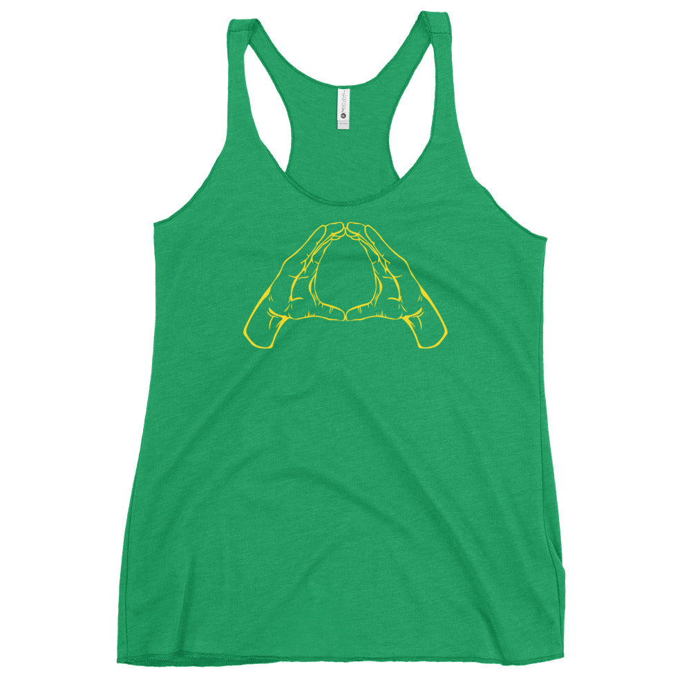 Oregon O Hand Sign Football Gesture Fan Women's Racerback Tank Top