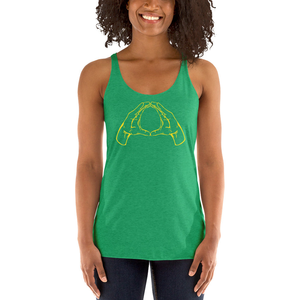 Oregon O Hand Sign Football Gesture Fan Women's Racerback Tank Top