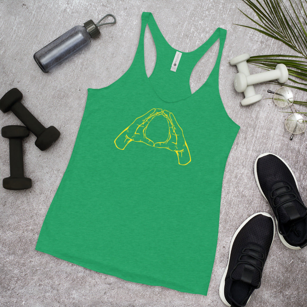 Oregon O Hand Sign Football Gesture Fan Women's Racerback Tank Top